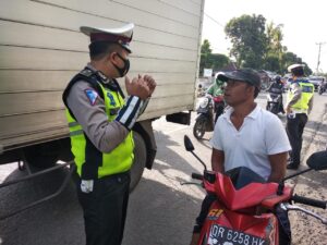 Menyasar Protokol Kesehatan dan Tertib Berlalulintas, Sat lantas Polres Lobar Sisir Wilayah Berpetensi Rawan