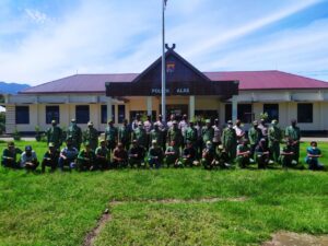 Tingkatkan Kemampuan Dan Disiplin , Polsek Alas Latih Linmas Sukseskan Kampung Sehat