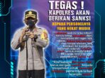 Kapolres Sumbawa Akan Berikan Sanksi Kepada Personelnya yang Nekat Mudik