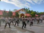 Usai Apel Pagi, Personel Polres Sumbawa Ikuti Latihan Bela Diri