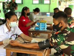 Prajurit TNI di Perbatasan Negara Indonesia – Timor Leste gelar Donor Darah