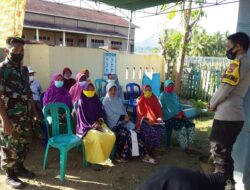 Dampingi Puskesmas Brang Ene, Bhabinkamtibmas Lampok Sampaikan Himbauan