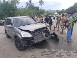 Dump Truk VS Mobil CRV di Kuta, Polsek Kawasan Mandalika Amankan Barang Bukti