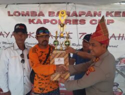 Peringati Hut Bhayangkara ke 76 Polres Sumbawa Barat Lomba Barapan Kerbau