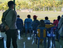 Bhabinkamtibmas Tebo Berikan Himbauan Dalam PAM Open Turnamen Sepak Bola Persebo CUP 1