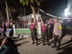Lakukan Pengamanan Turnamen Voly, Ini Yang Dilakukan Sat Samapta Polres Sumbawa Barat
