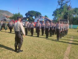 Anggota Sat Samapta Polres KSB dan Kompi 2 Yon B Gelar Upacara Penutupan TMMD Ke-114