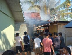 Kebakaran di Gili Air,Satu Rumah Dinas SDN 1 Gili Indah Ludes Terbakar