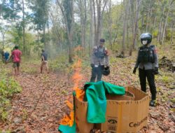 Tim Patmor Polres Bima Kota Gerebek Judi Sabung Ayam,Gelanggang Aduan Langsung Dibakar