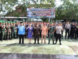 Sinergitas,Kapolres Loteng Laksanakan Upacara Pembaretan Bintara Remaja Polri Di Makodim 1620