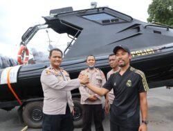 Jelang WSBK Mandalika 2022, Polres Loteng Dapat Satu Unit Boat RHTI Dari Baharkam Polri