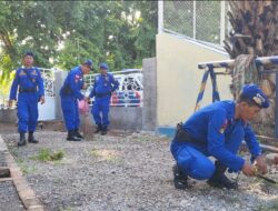 Jelang HUT Polairud ke 72, Sat Polairud Polres Sumbawa Bersih – bersih Tempat Ibadah