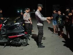 Lakukan Patroli Blue Light Polsek Alas Ajak Masyarakat Jaga Kamtibmas