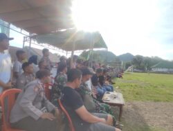 Amankan Sepak Bola Gubernur Cup, Polsek Brang Rea Lakukan Hal Ini