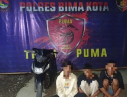 Tiga Remaja Ditangkap Tim Puma 1 Polres Bima Kota