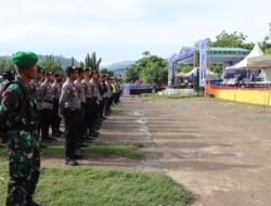 220 Personil Gabungan Kodim 1608/Bima dan Polres Bima Kota, Amankan Kunjungan Anies Baswedan di Bima.