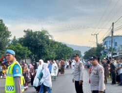 Kapolsek Pringgabaya Turun Langsung Lakukan Pengamanan Sholat Idul Fitri 1444 H.