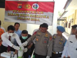 Kapolres Bima Pimpin Pemusnahan Barang Bukti Narkoba Jenis Shabu Seberat 141,33 Gram