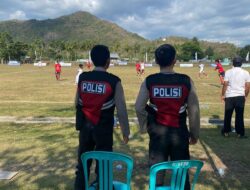 Sat Samapta Polres Sumbawa Barat Lakukan Pengamanan Pertandingan Sepak Bola LIGA KSB 2023