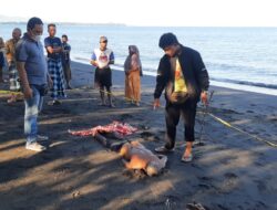 Polsek Gangga Evakuasi Korban Ditemukan Meninggal di Pinggir Pantai Ketapang