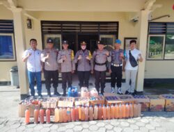 Operasi Cipta Kondisi Jelang Nataru, Polsek Praya Sita Puluhan Liter Miras