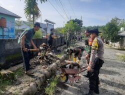 Sinergitas TNI-Pori Bersama Pemerintah Desa Dan Masyarakat Laksanakan Gotong Royong