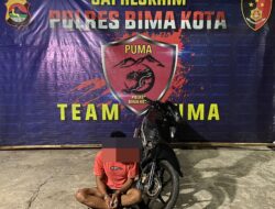 Kurang dari Sehari, Tim Puma 1 Polres Bima Kota Gerak Cepat, Sergap Maling Sepeda Motor