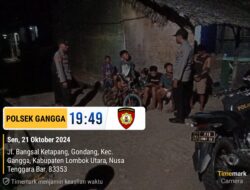 Polsek Gangga Gelar Patroli Blue Light, Ini Pesan Kapolsek