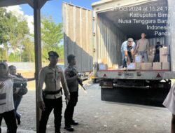 Logistik Pilkada Tiba di Gudang Logistik KPU Kota Bima, Satgas Preventif OMP Polres Bima Kota Perkuat Pengamanan