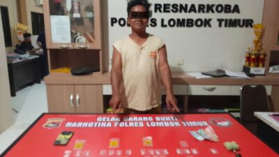 Satuan Reserse Narkoba Polres Lotim Amankan Terduga Pengedar Sabu di Masbagik